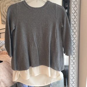 Gray sweater (3/4 length sleeves)